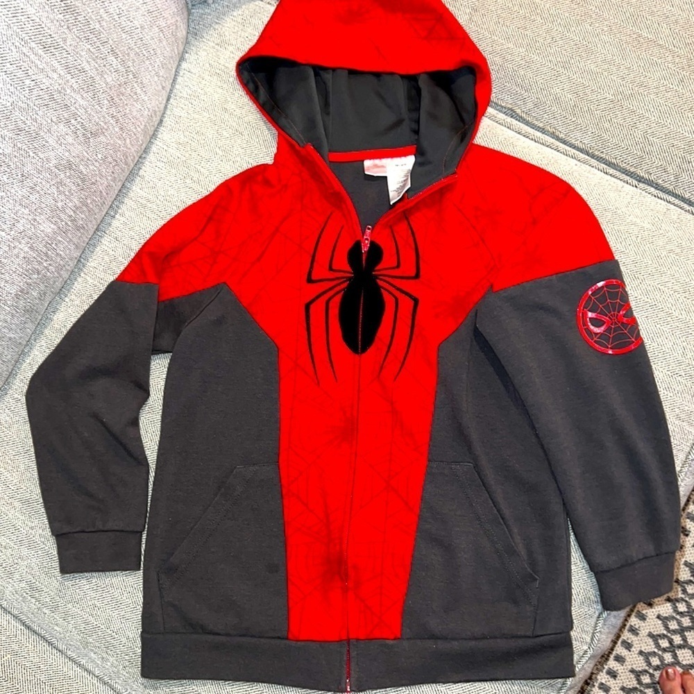 Marvel Spider Man Superhero Size Medium 8/10 Hooded Jacket Cotton
